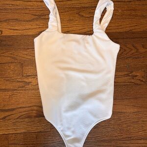 Show Me Your Mumu White Textured Bodysuit - M